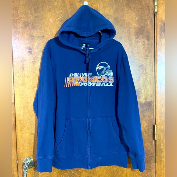Denver Broncos Football Starter Black Label Blue orange Full Zip Hoodie men’s XL - Picture 1 of 8